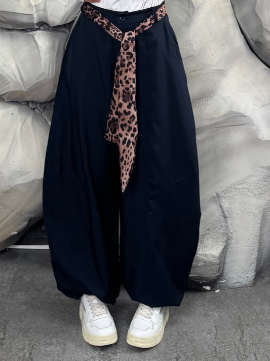 Pantalone con cintura maculata