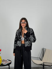 Maglione bandana con zip