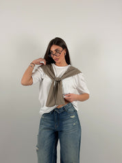 Maglia con maniche che si incrociano