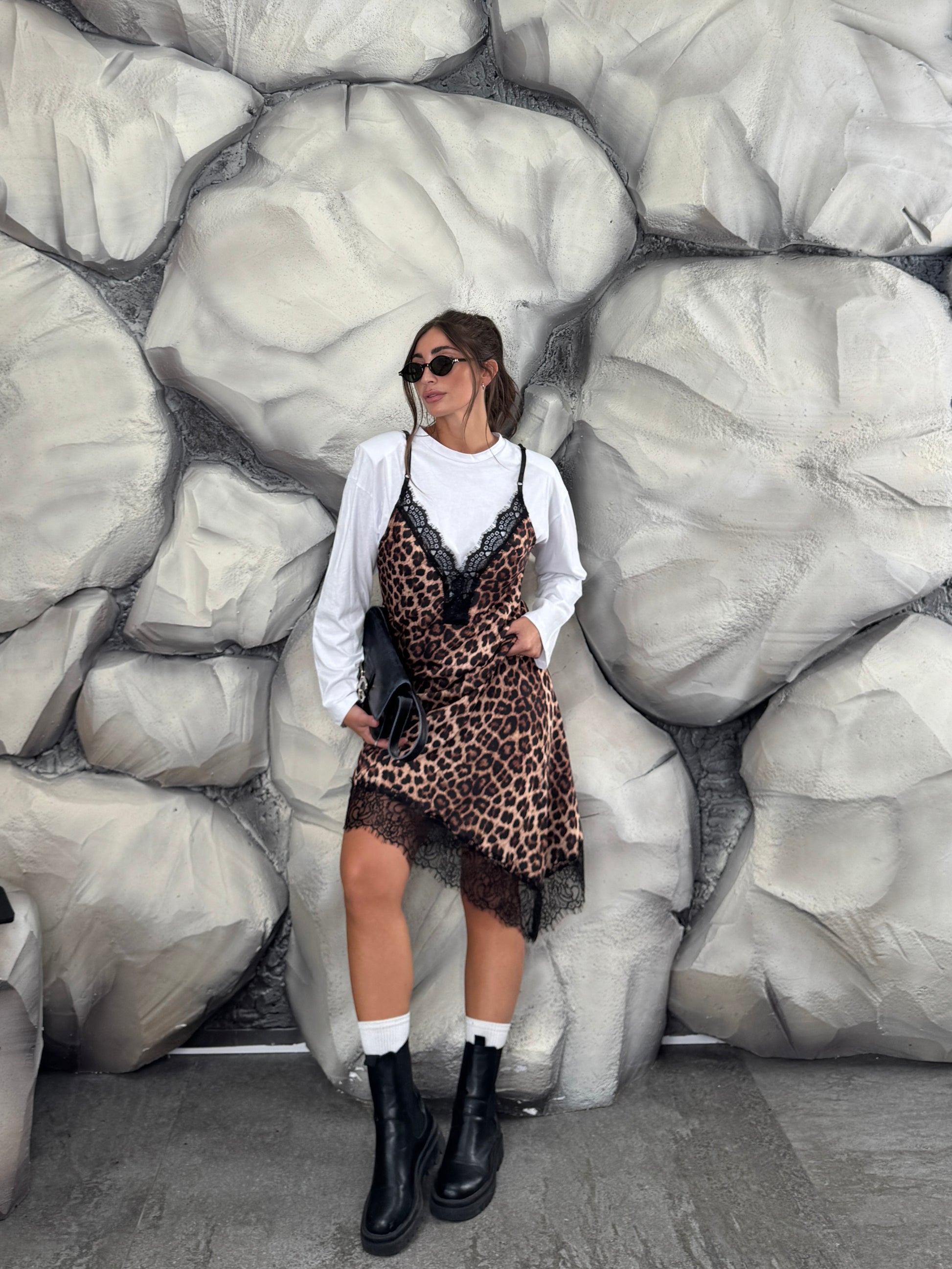 Vestito Leopard-merletto
