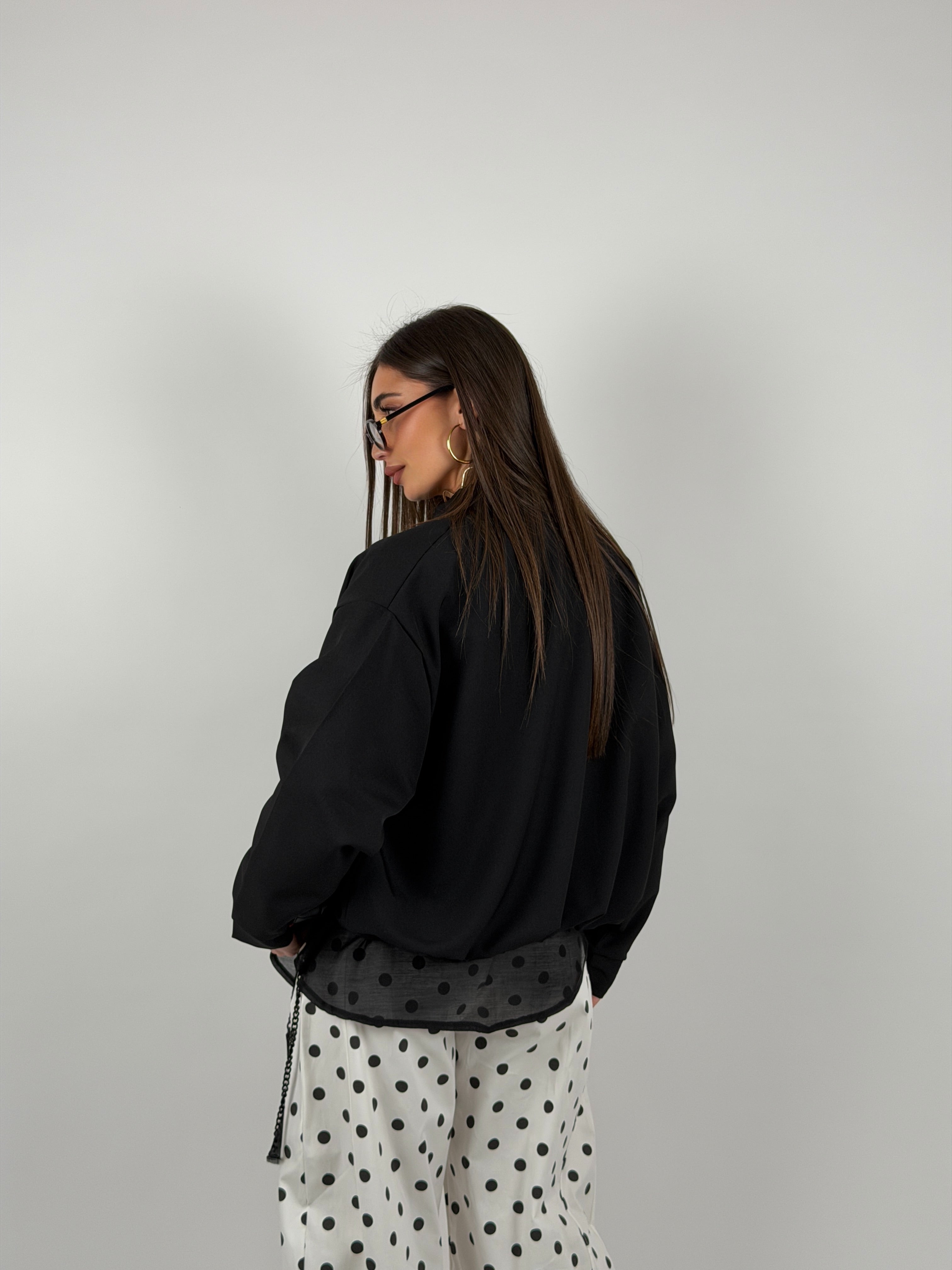 Camicia semivelata oversize