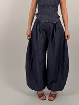 Jeans ballon tessuto fermo