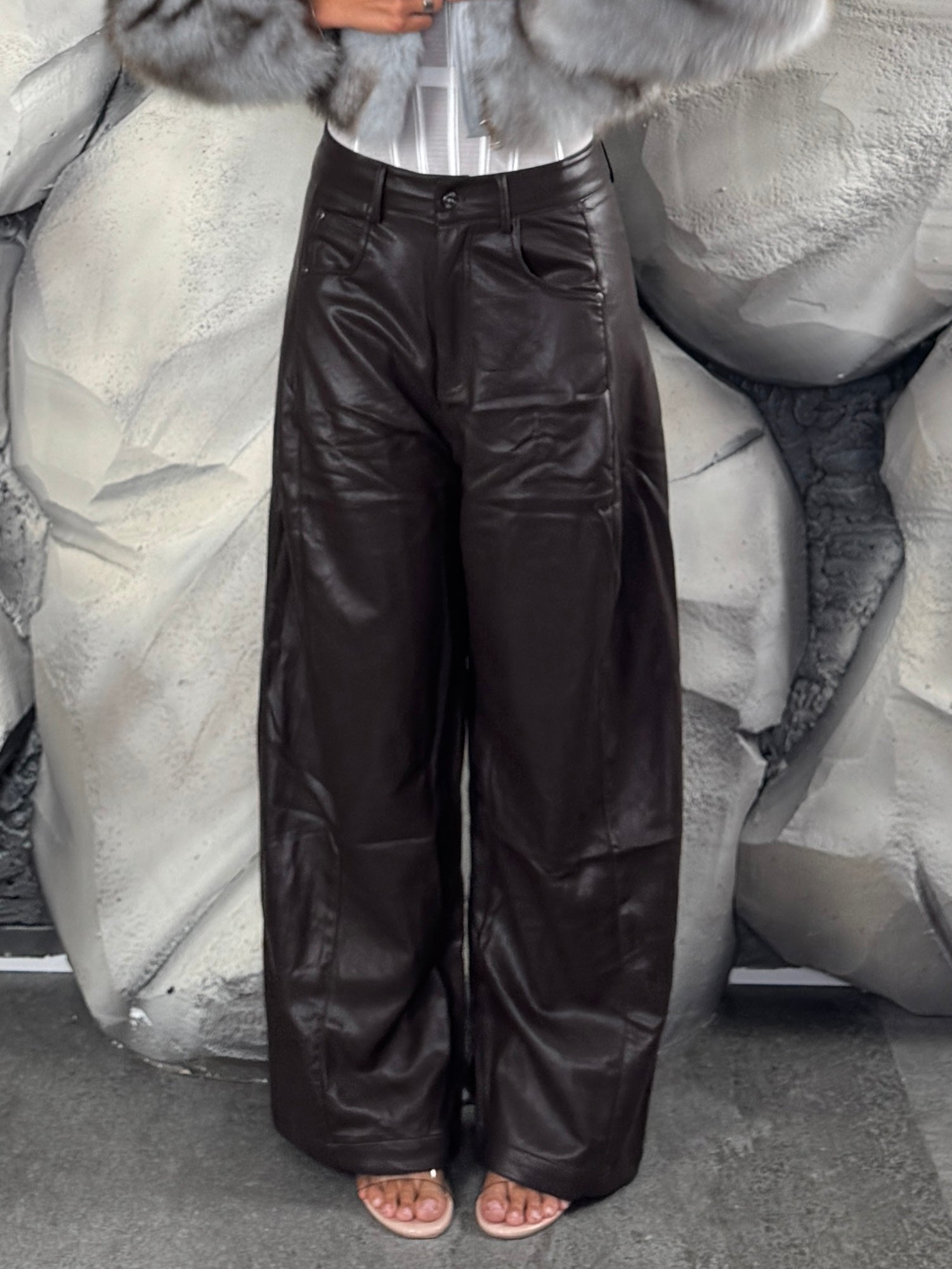 Pantalone ecopelle ballon