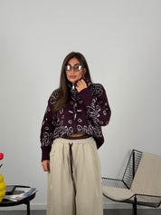 Maglione bandana con zip
