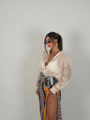 Camicia semivelata oversize
