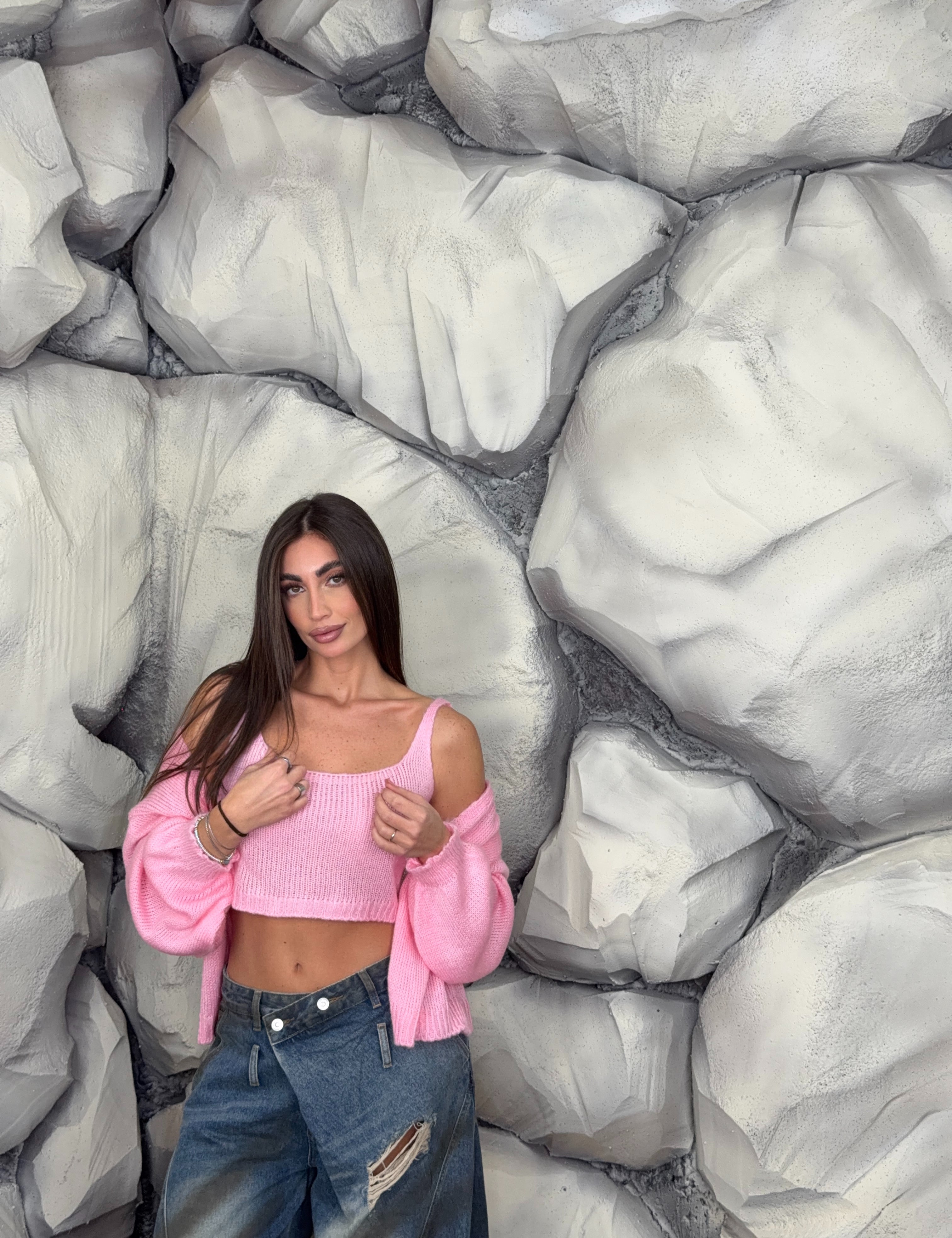 Twinset cardigan con top