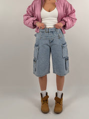 Jorts con brillantini e cinture