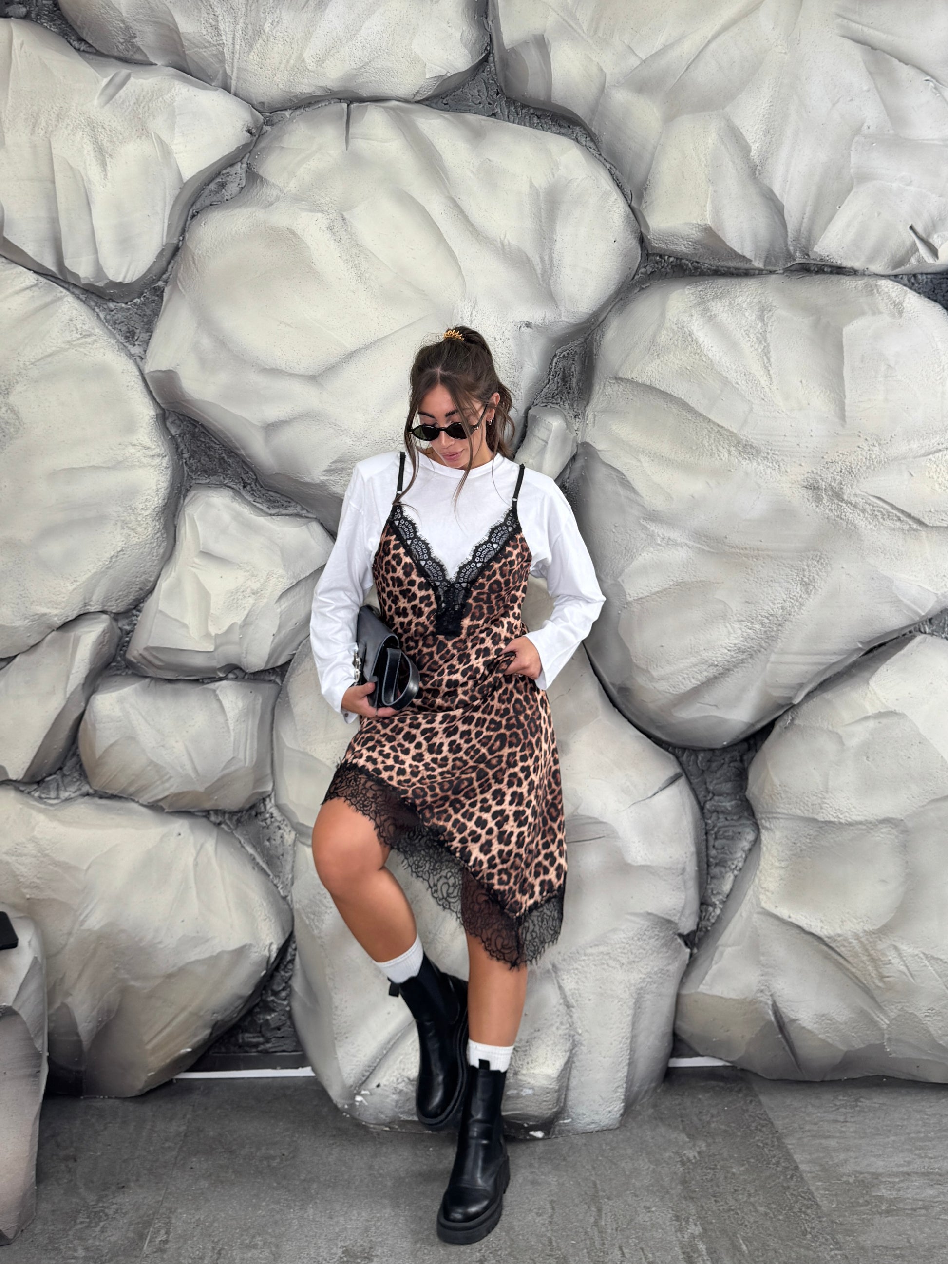 Vestito Leopard-merletto