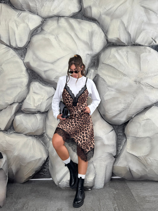 Vestito Leopard-merletto