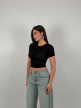 Maglia semivelata con bottoncini