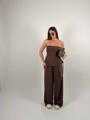 Completo top fascia e pantalone palazzo
