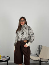 Maglione bandana con zip