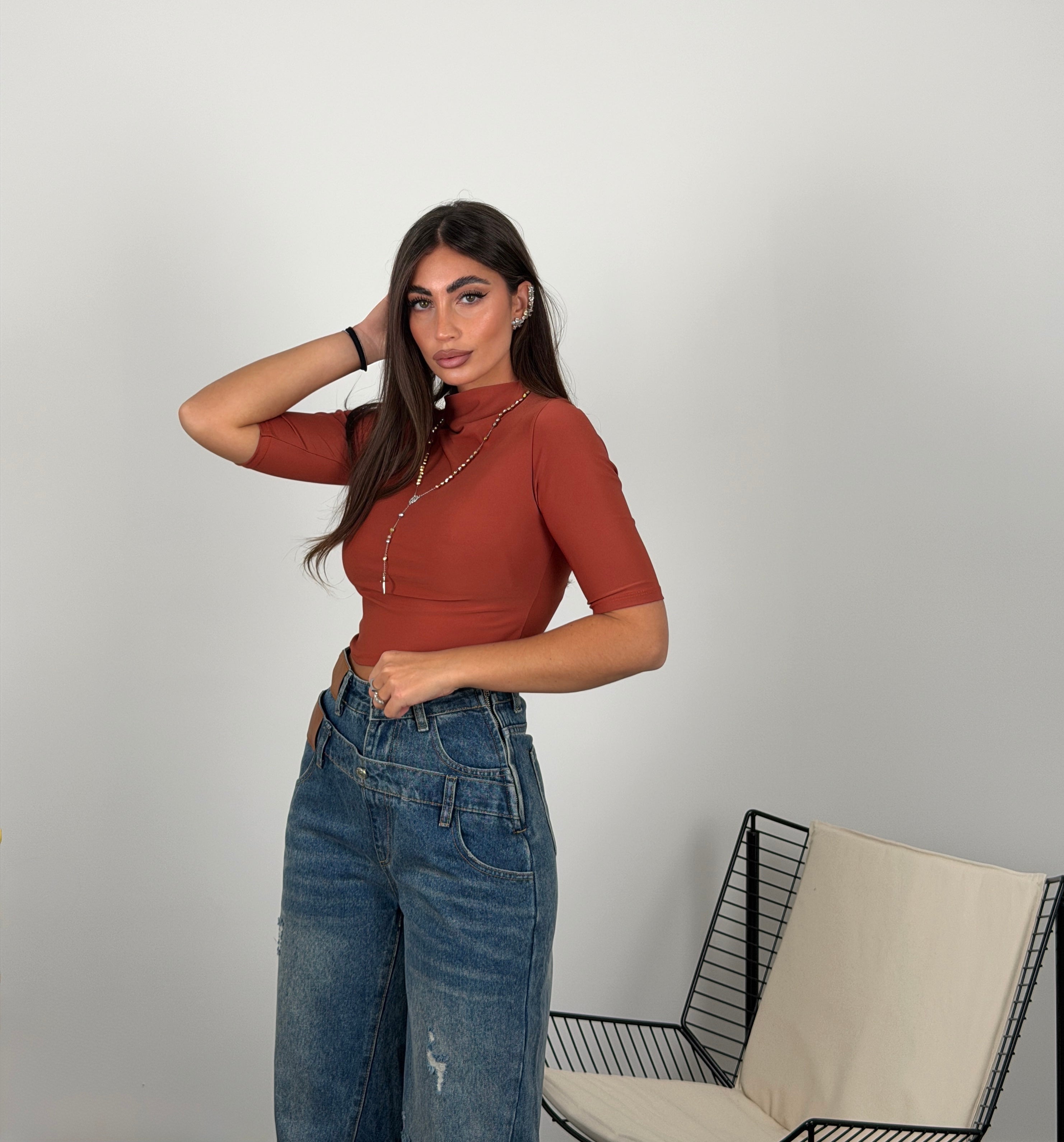 Maglia 3/4 con colletto