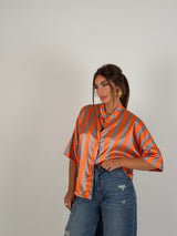 Camicia in raso a righe