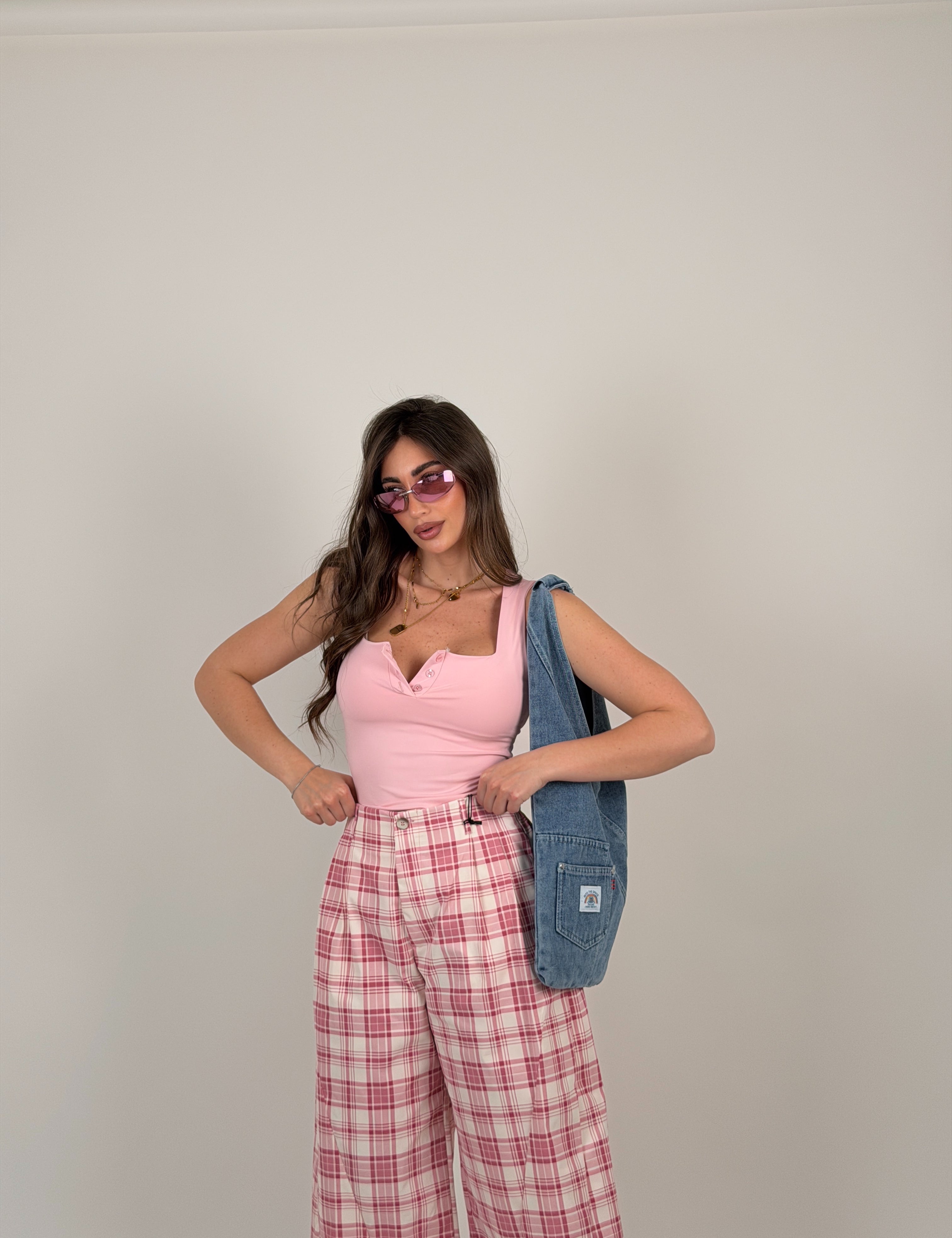 Body scollo quadrato con bottoncini