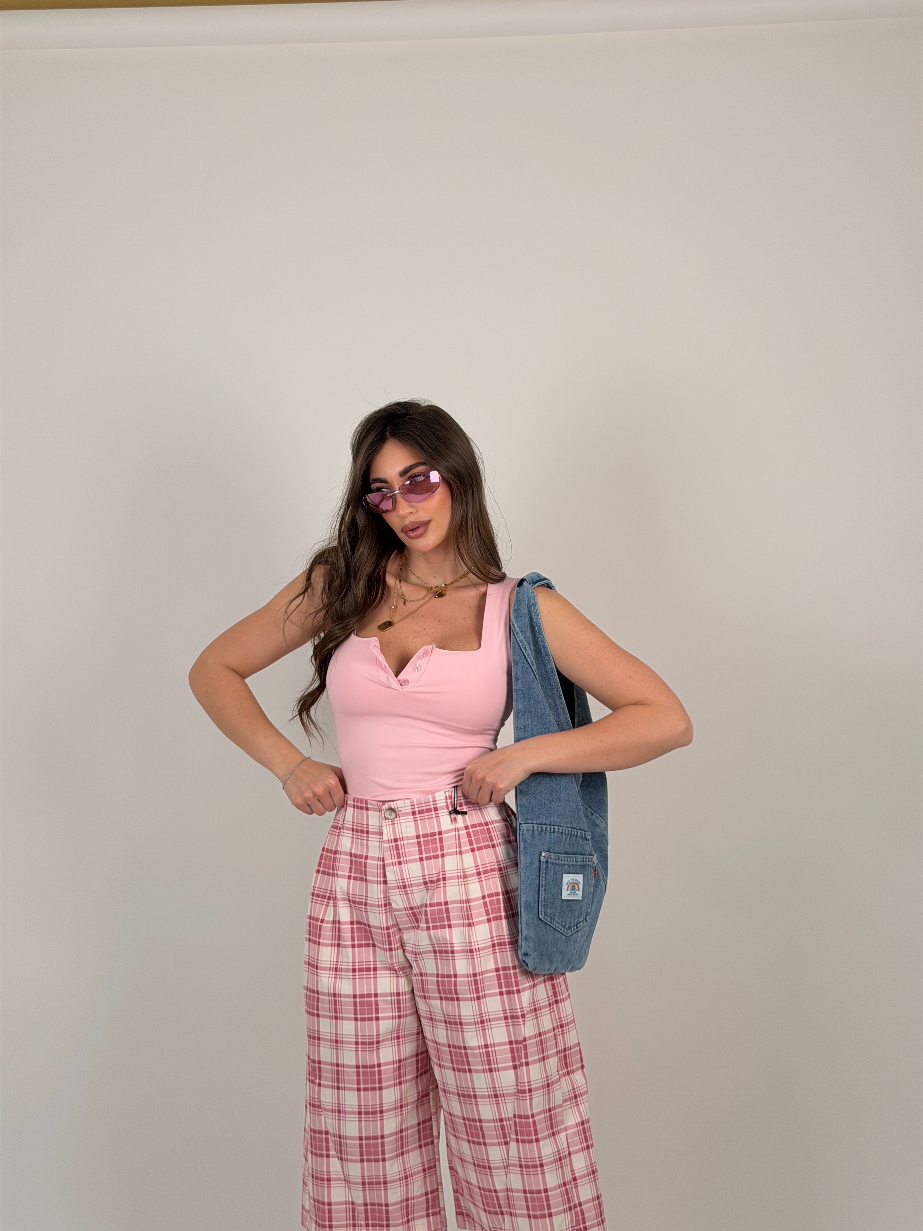 Body scollo quadrato con bottoncini