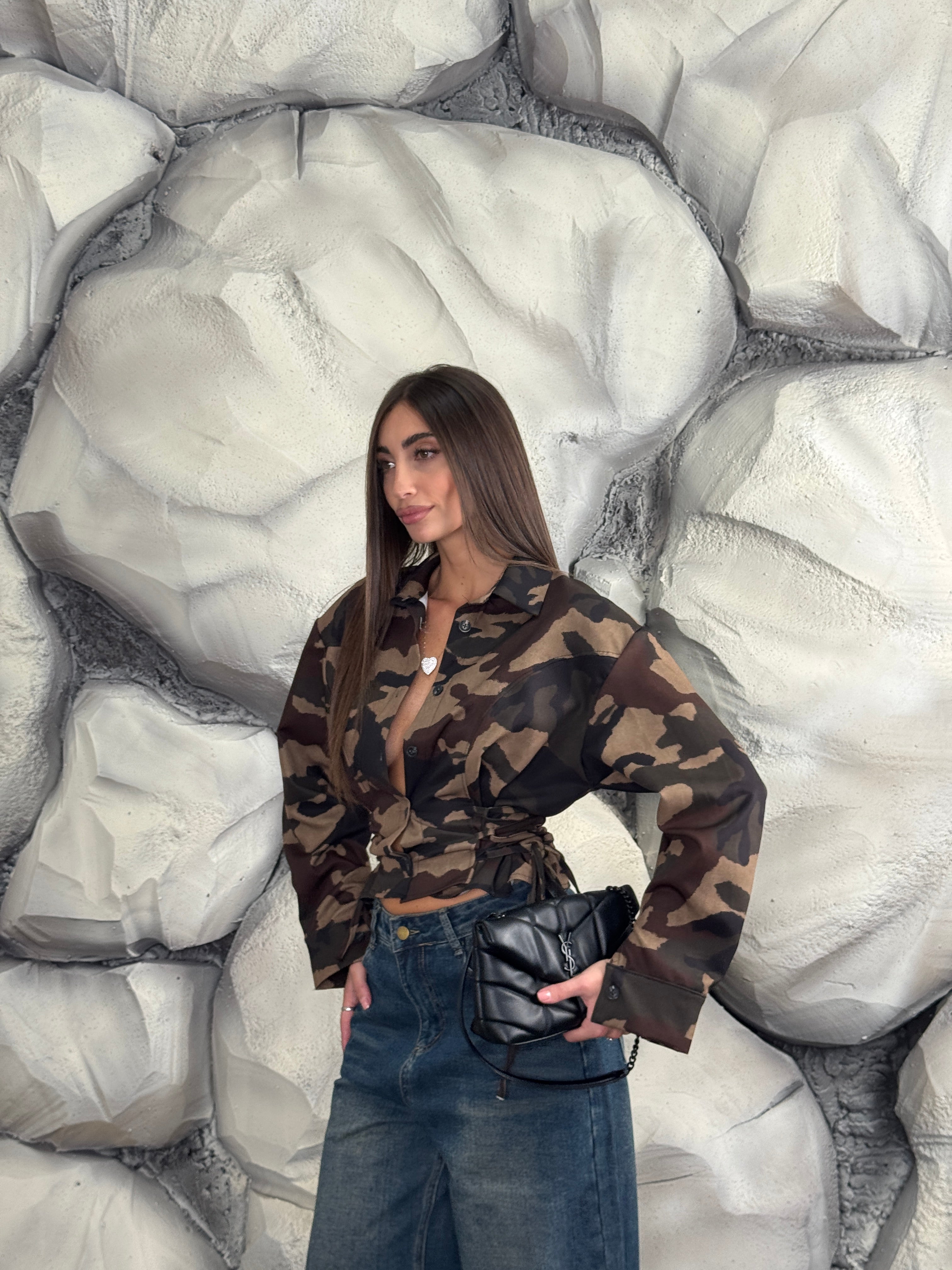 Camicia stringhe fantasia