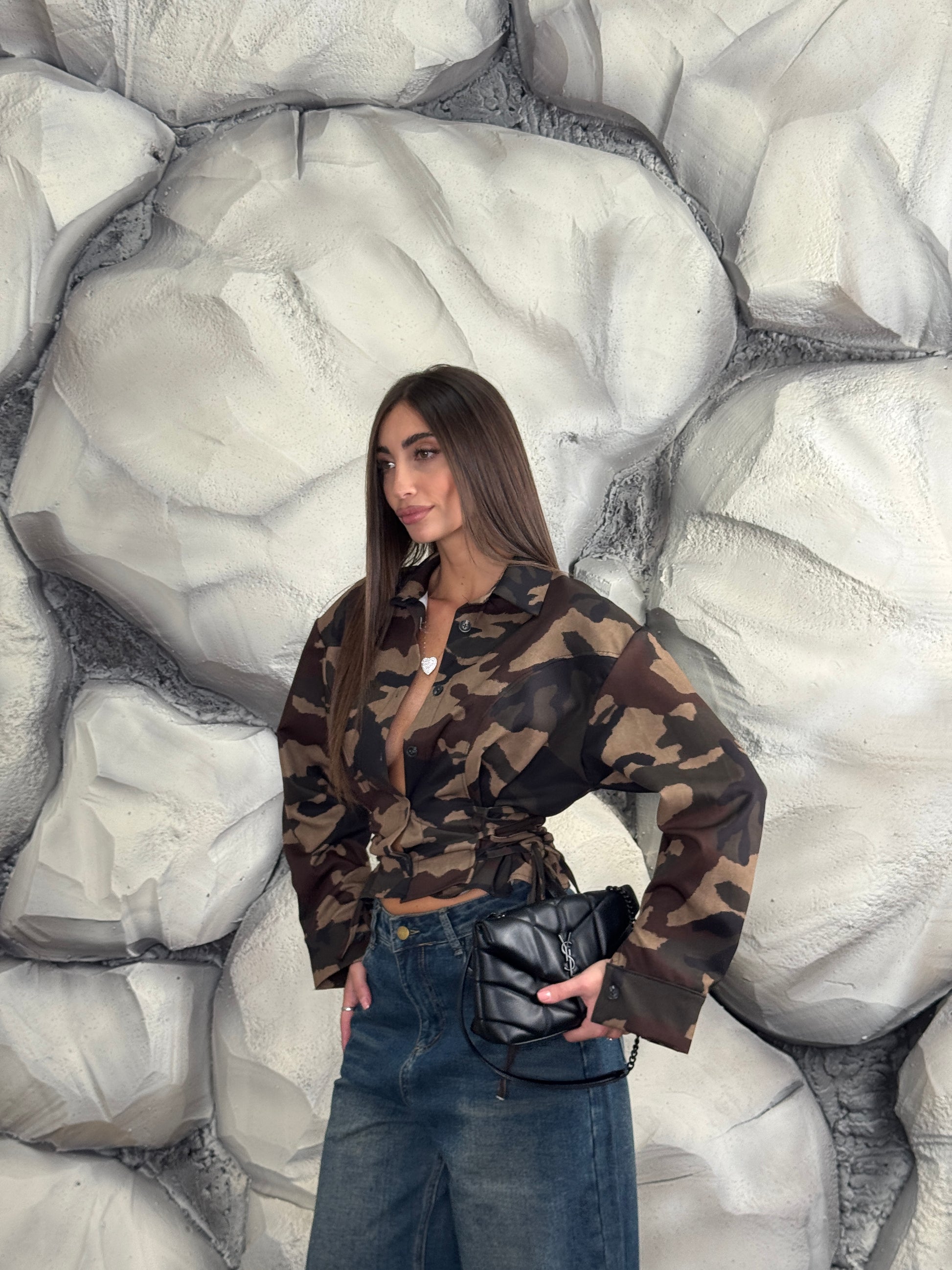 Camicia stringhe fantasia