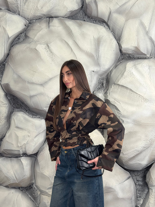 Camicia stringhe fantasia