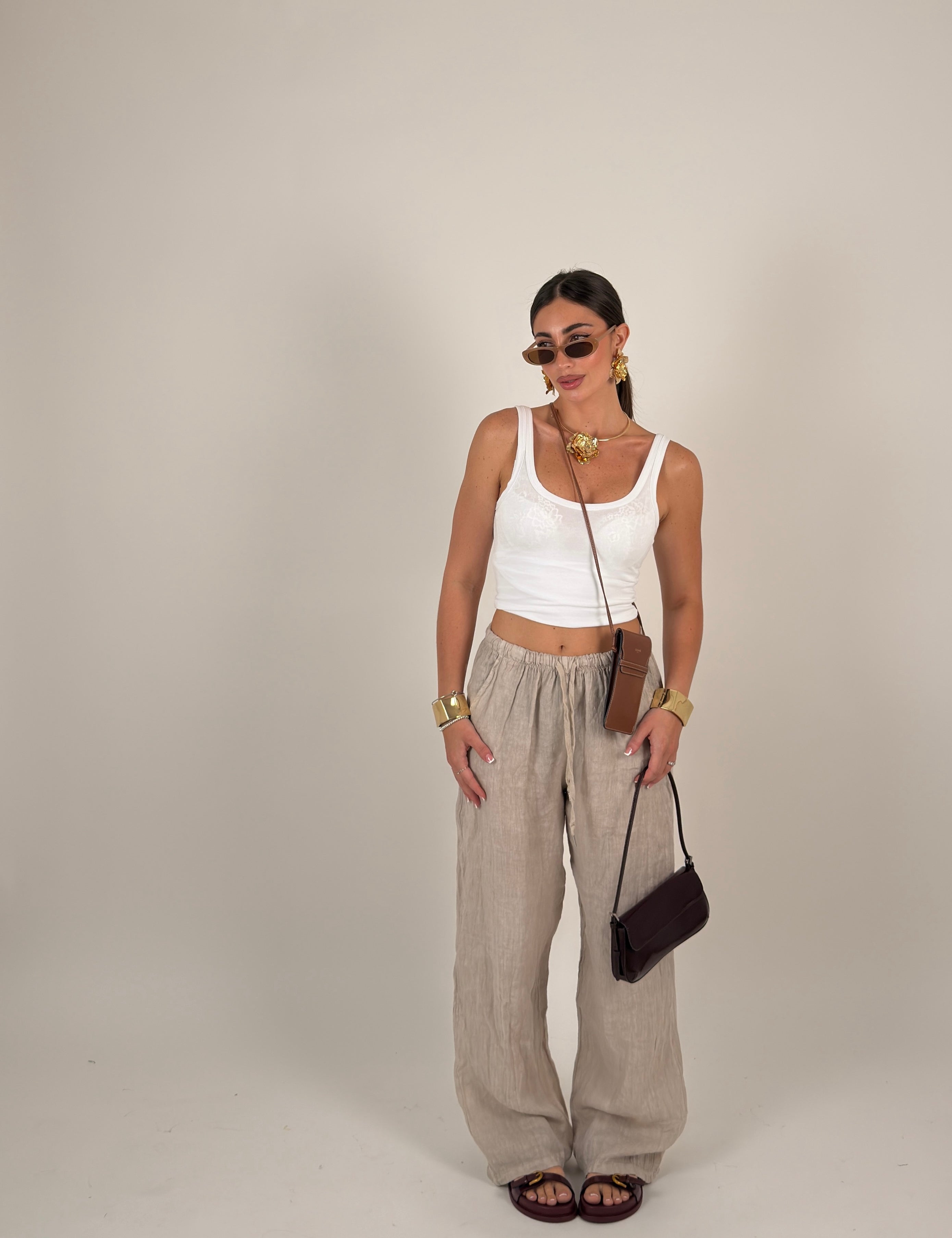 Pantalone 100% lino