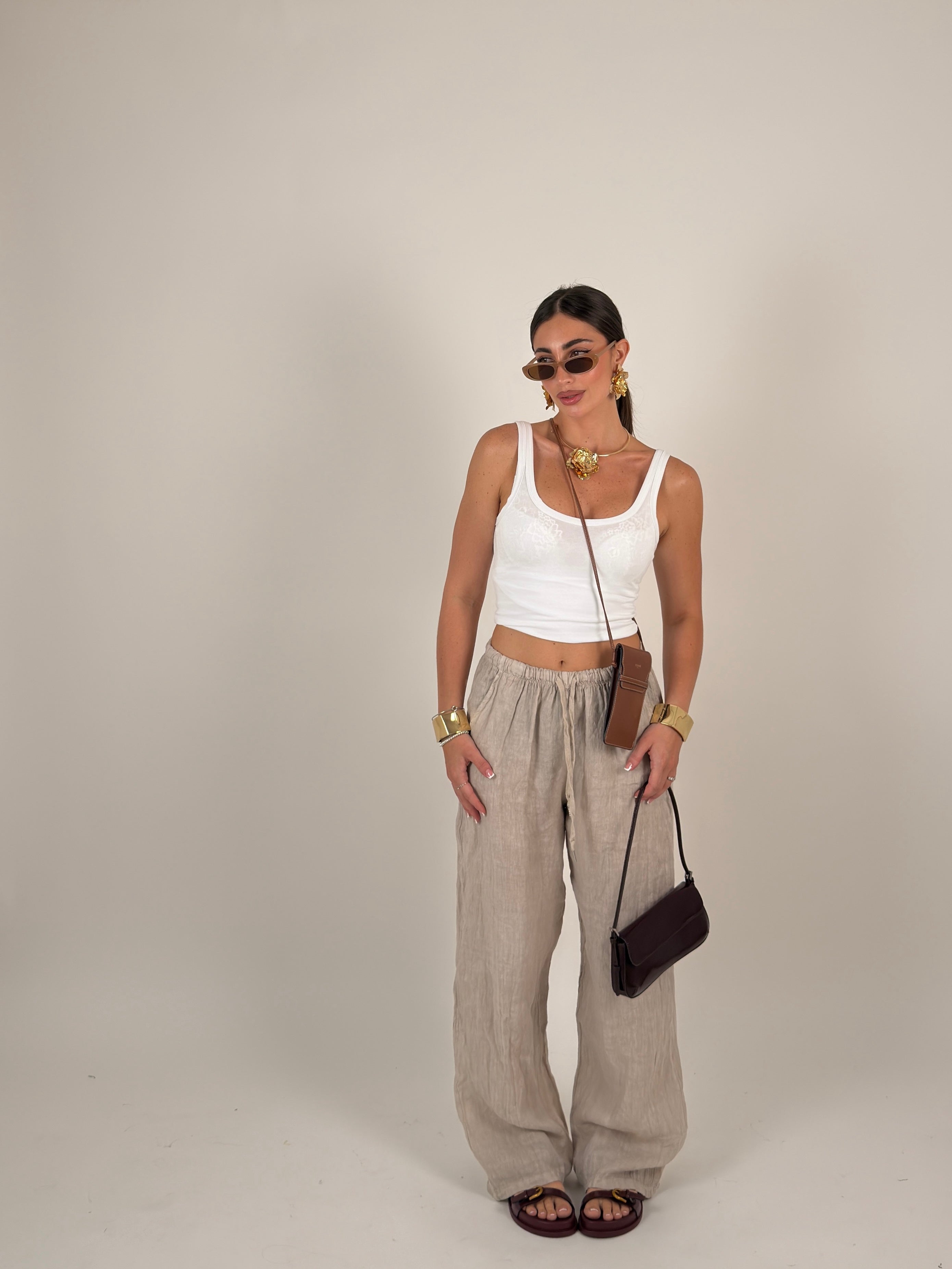 Pantalone 100% lino