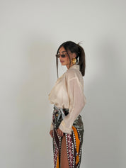 Camicia semivelata oversize