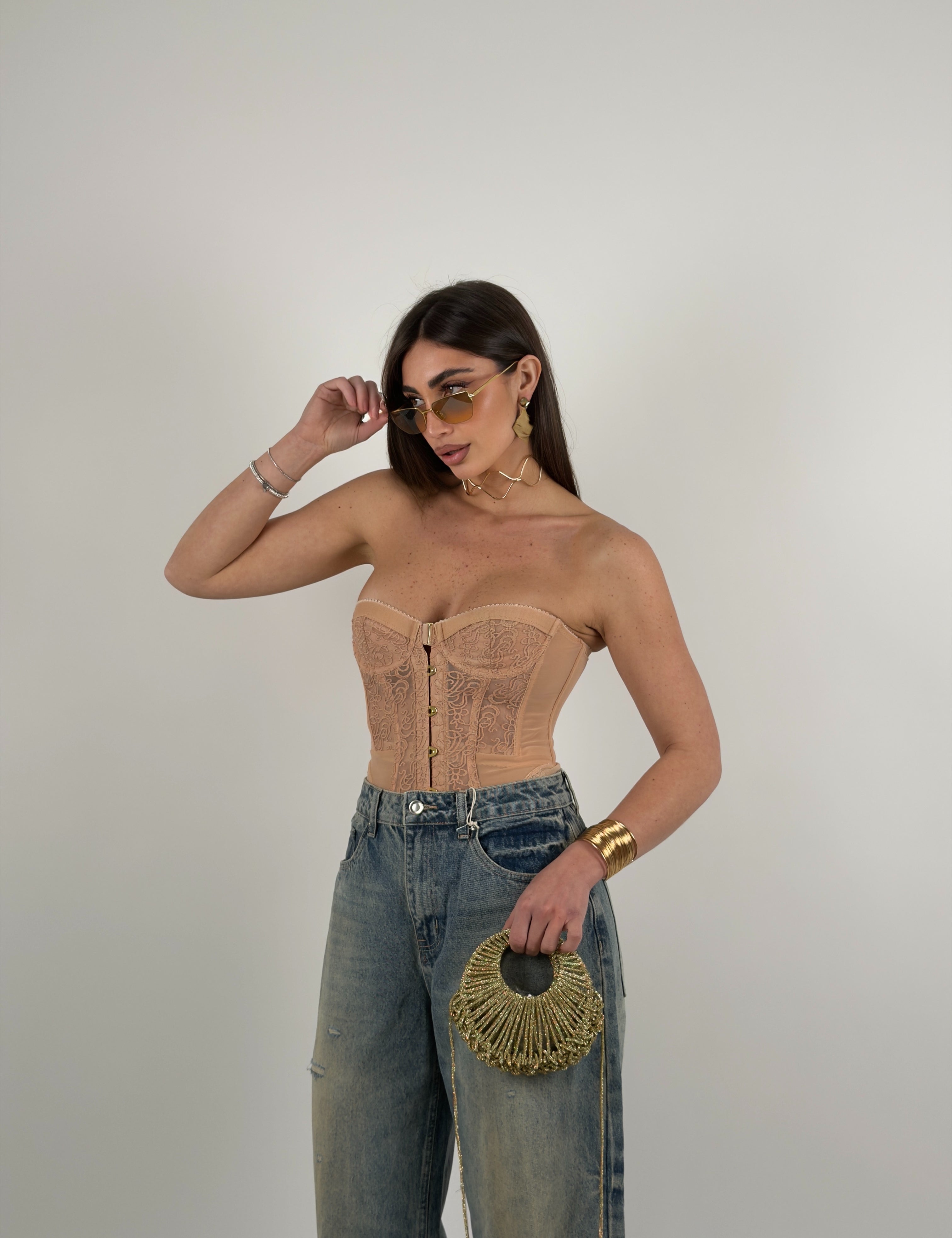 Corpetto modellante merletto