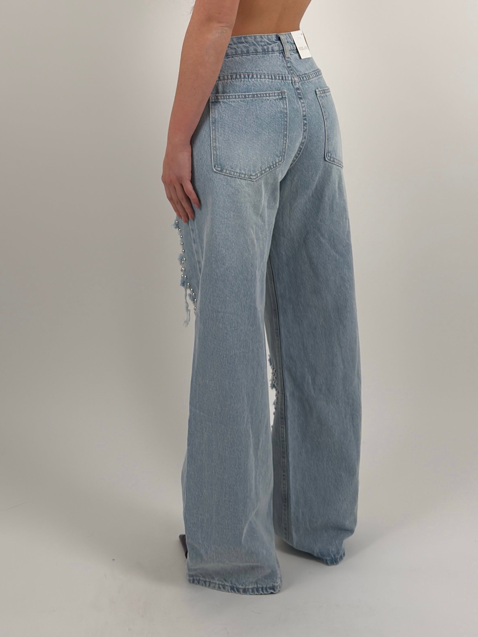 Jeans borchie palazzo