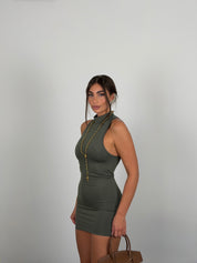 Mini Dress giromanica, mezzocollo