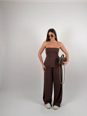 Completo top fascia e pantalone palazzo