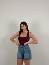 Body giromanica scollo quadrato