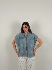 Gilet lungo, aperto sul lato