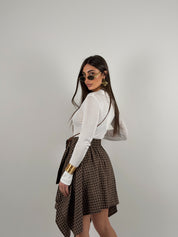 Maglia manica lunga semivelata con scollo a V