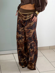 Pantalone risvolto mimetico