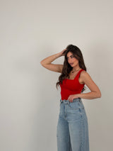 Body scollo quadrato con bottoncini