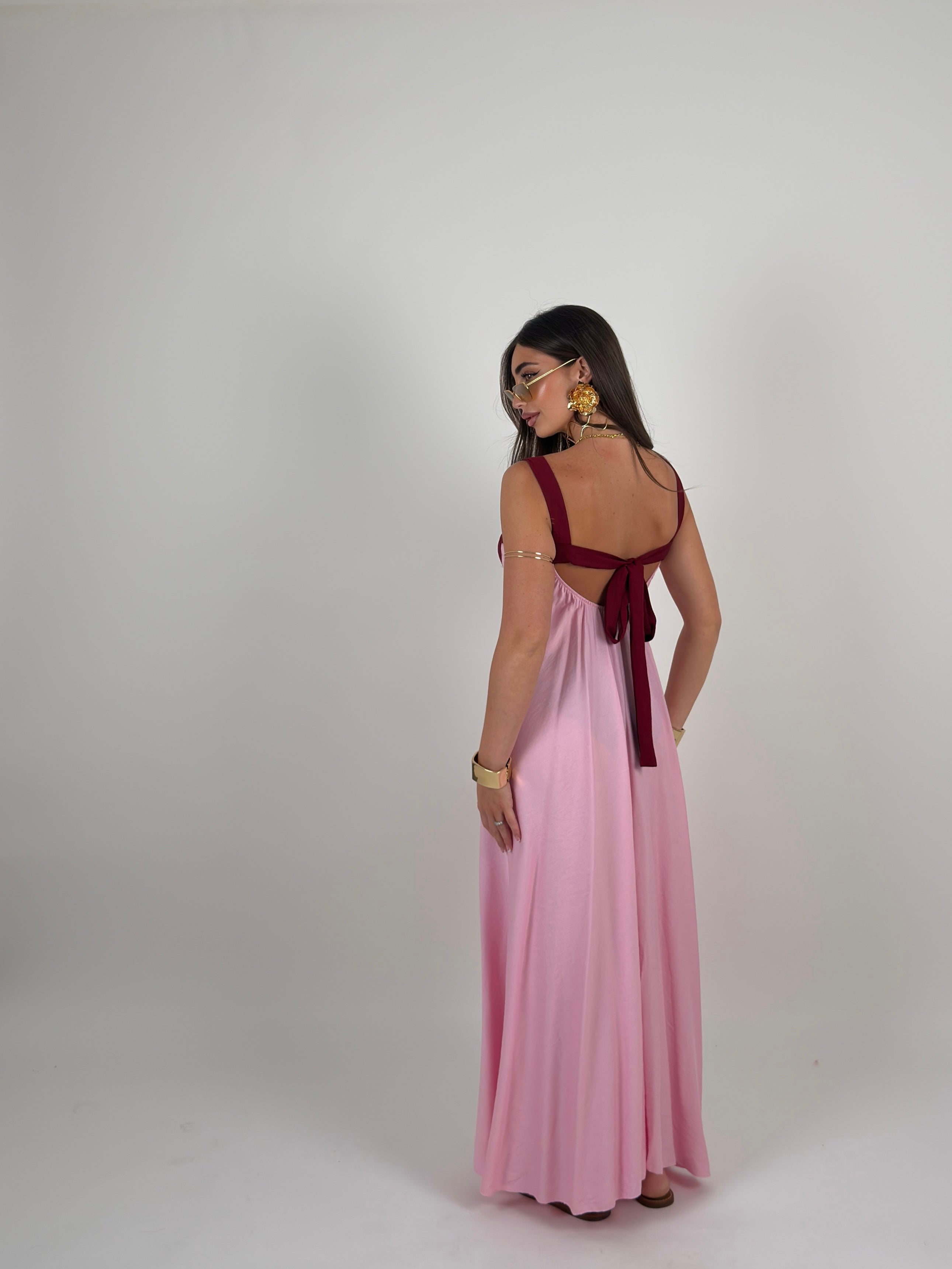 Vestito bicolor lungo
