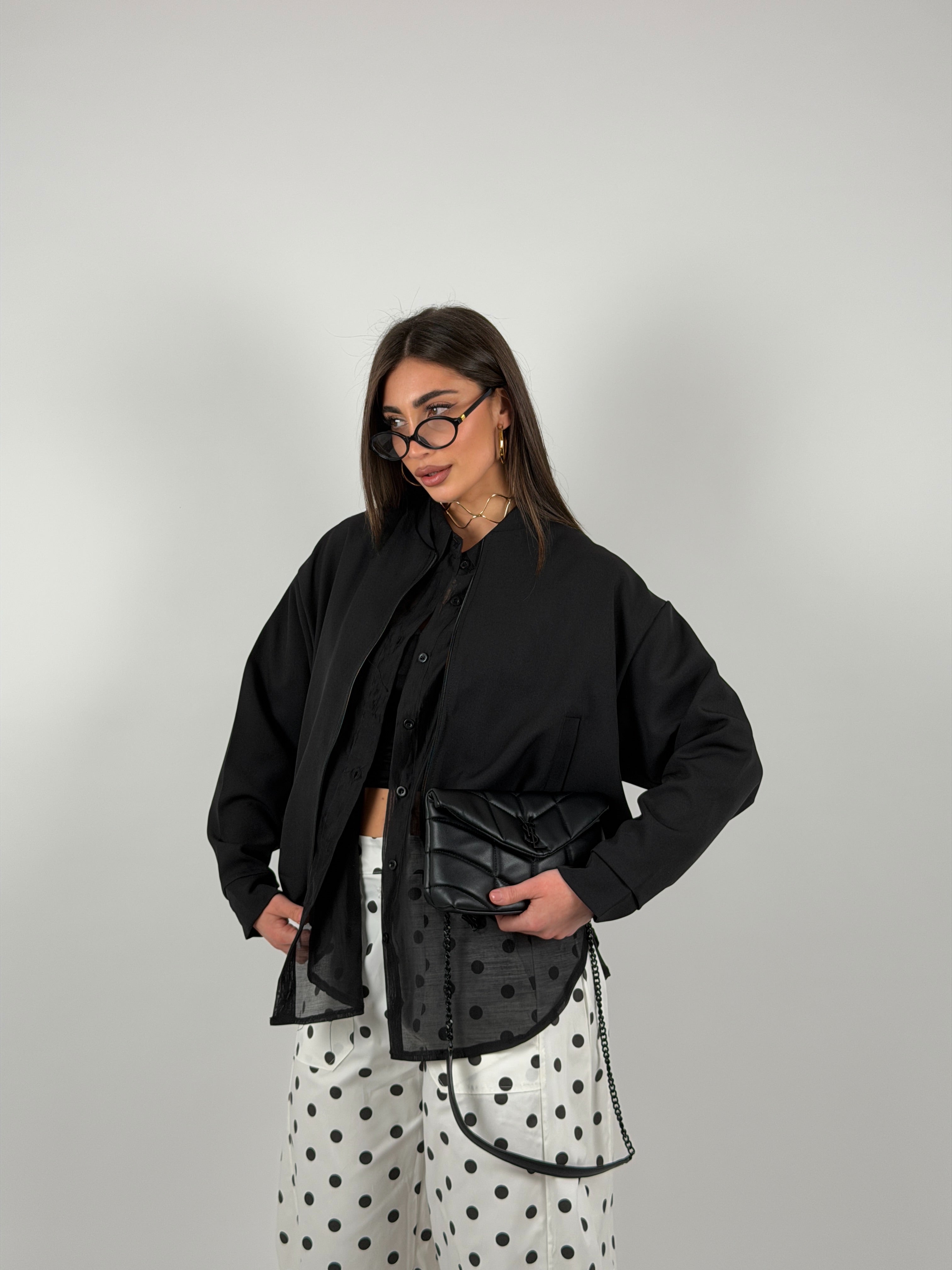 Camicia semivelata oversize