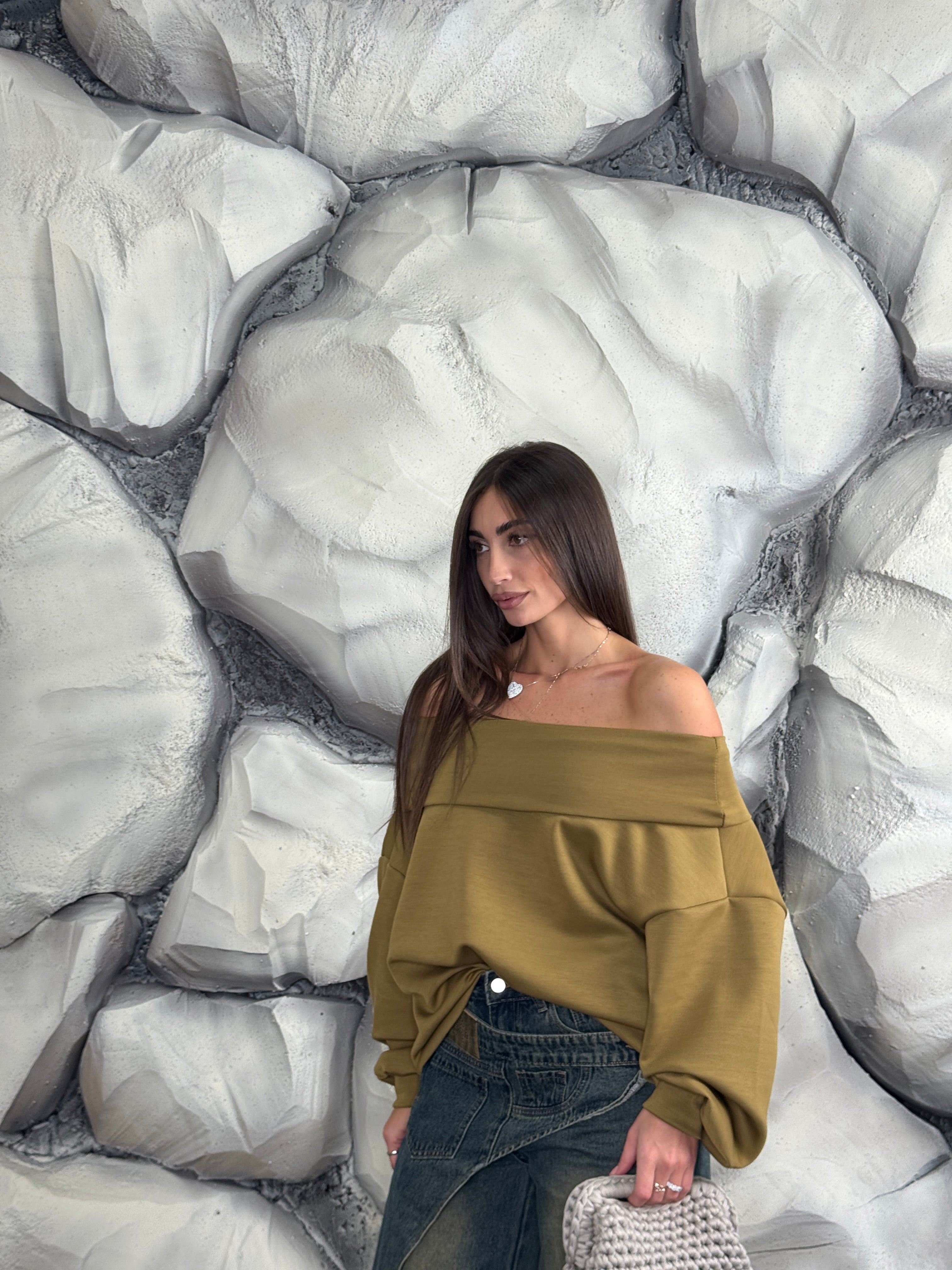 Felpa scollo a barca