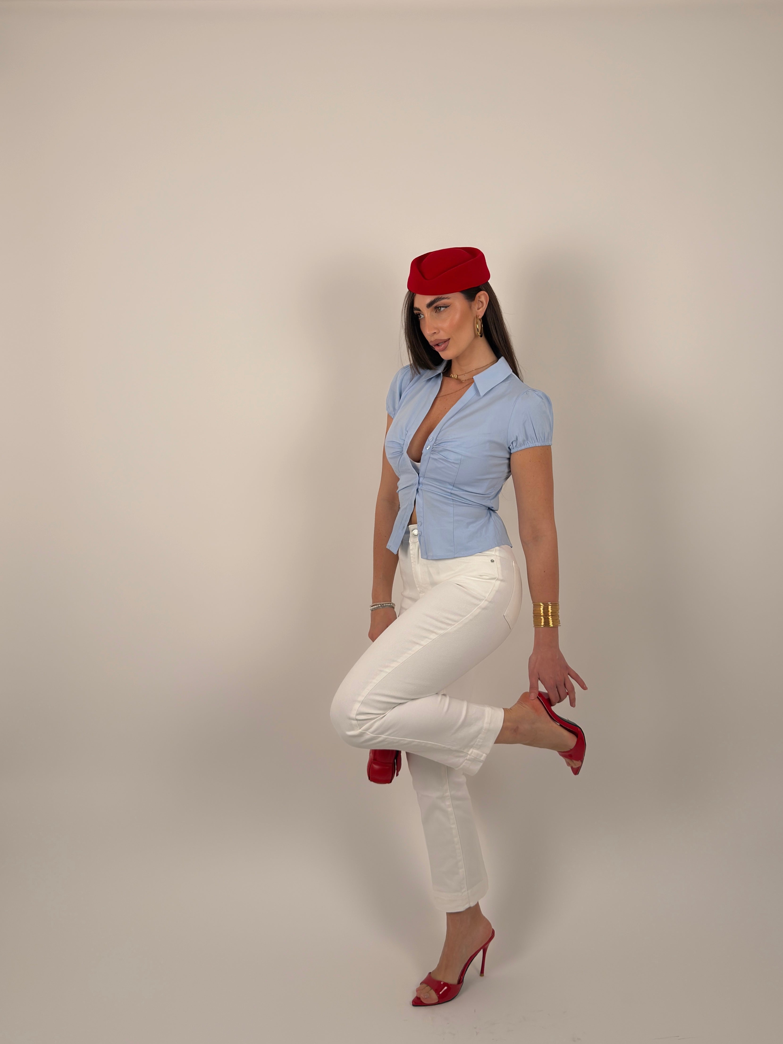 Jeans modello Capri colore bianco