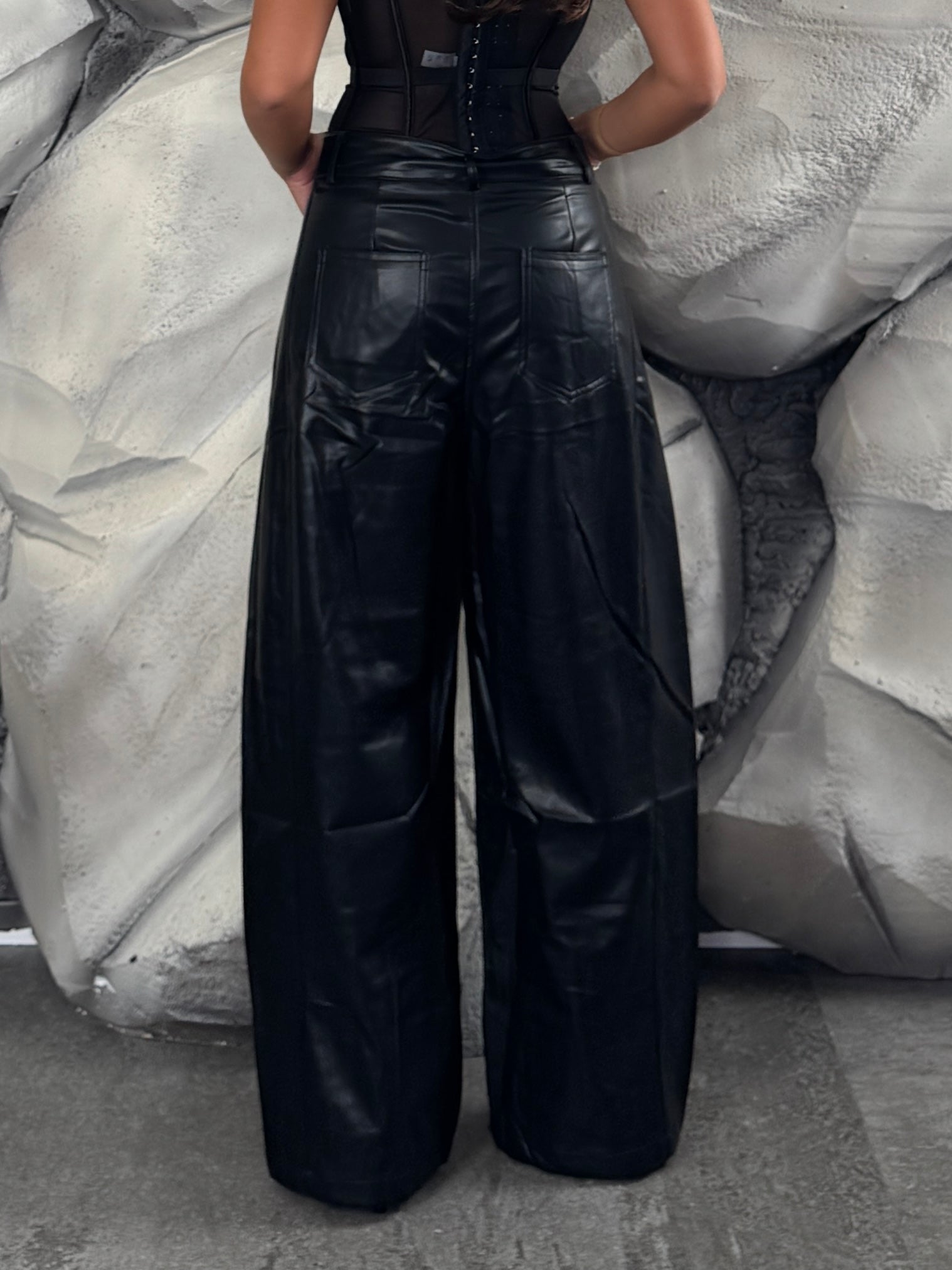 Pantalone ecopelle ballon