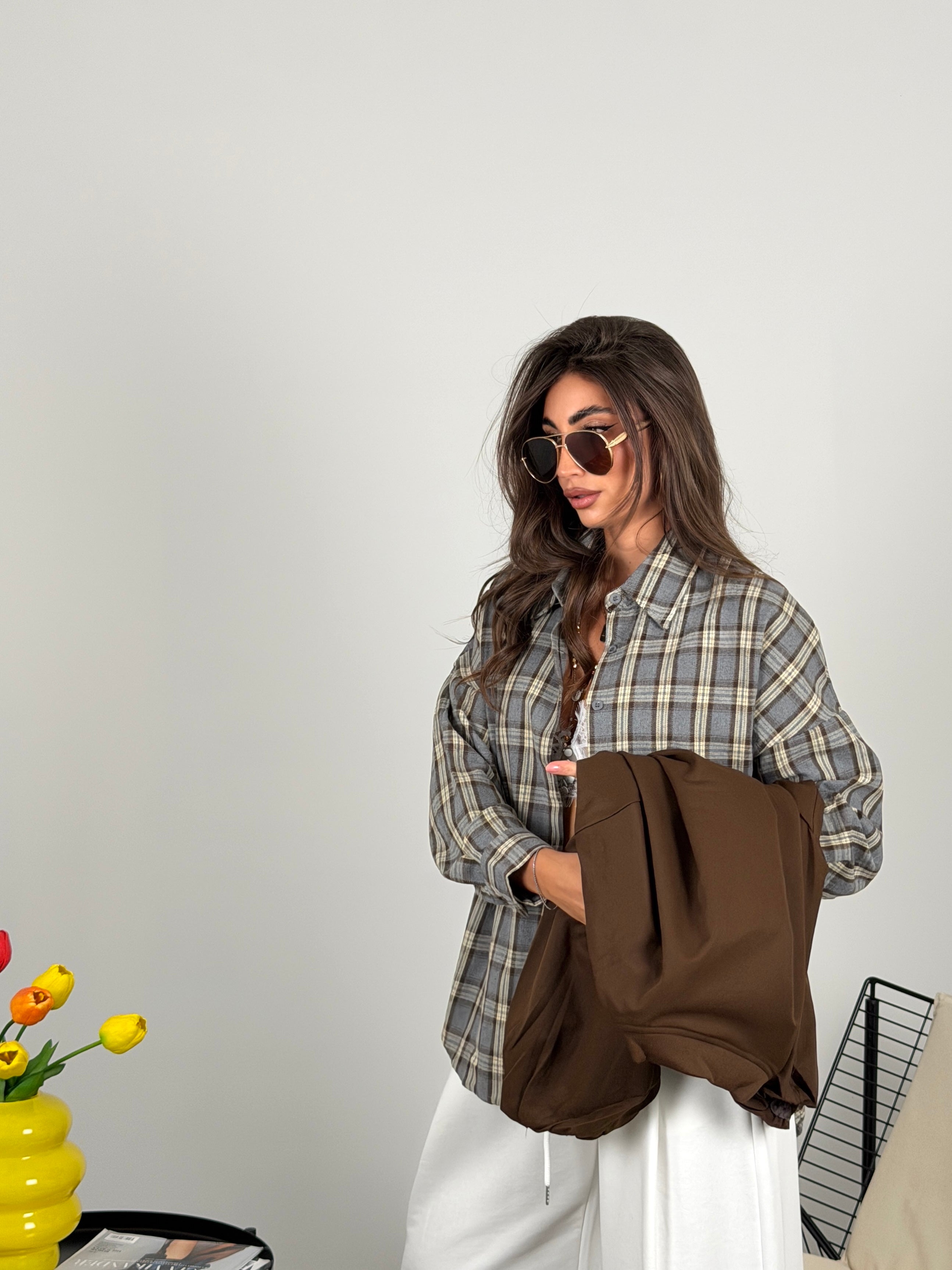 Camicia a quadri over size