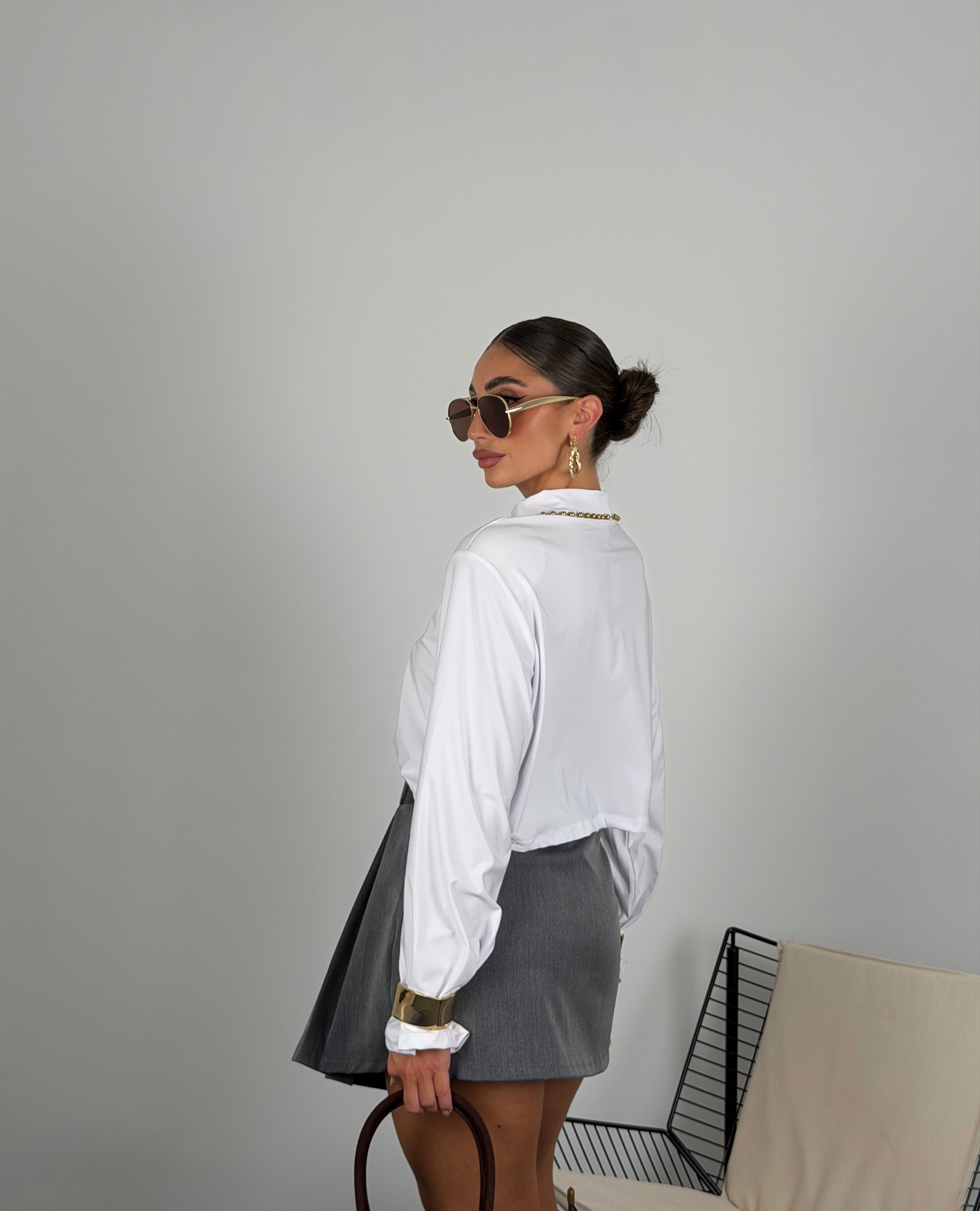 Maglia semplice crop in lycra