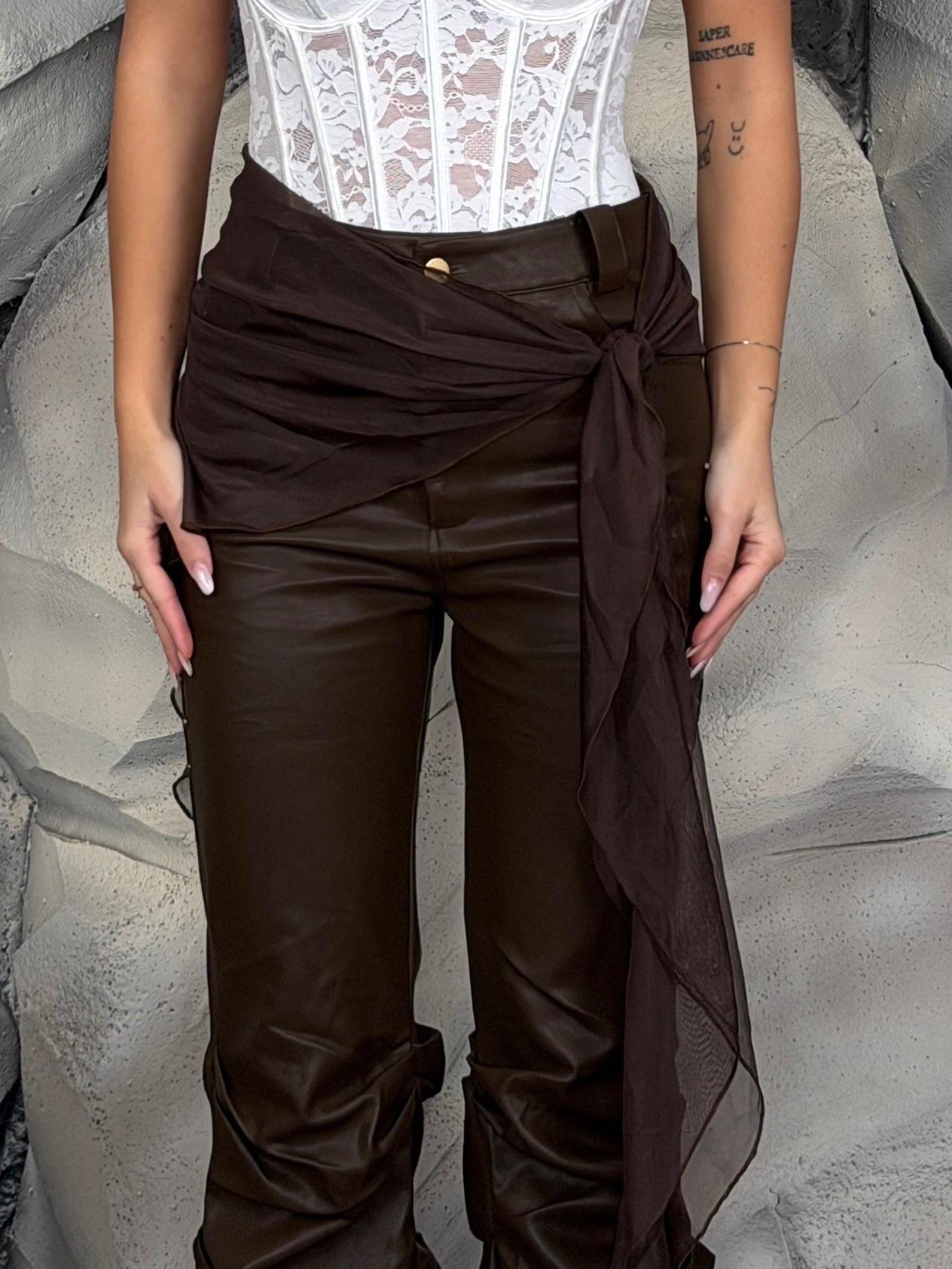 Pantalone flare ecopelle