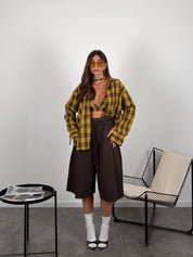 Jorts doppio elastico in ecopelle