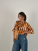 Camicia in raso a righe