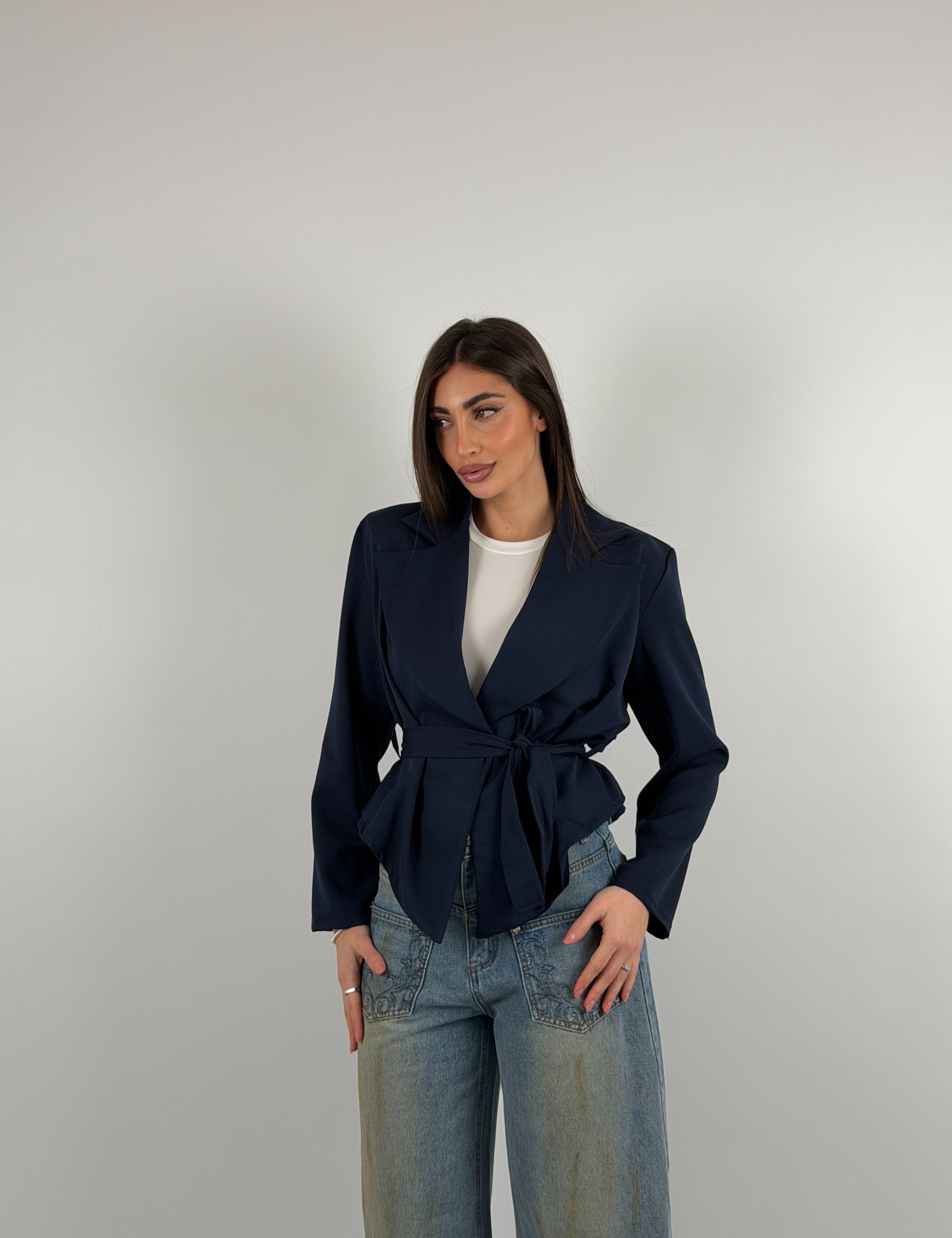 Giacca in cotone, cintura in vita