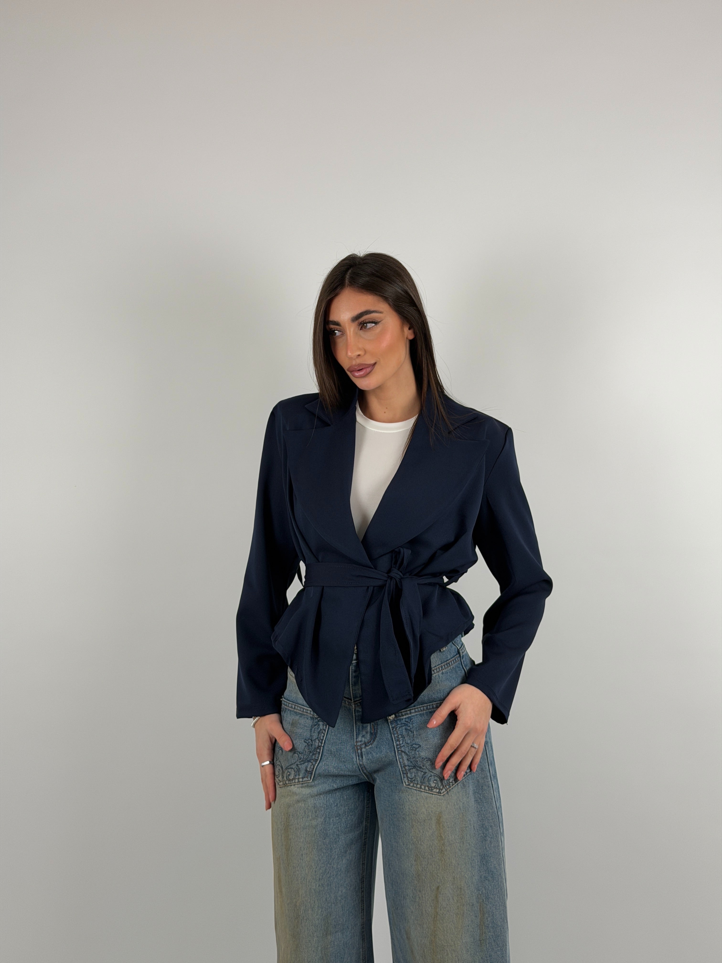 Giacca in cotone, cintura in vita