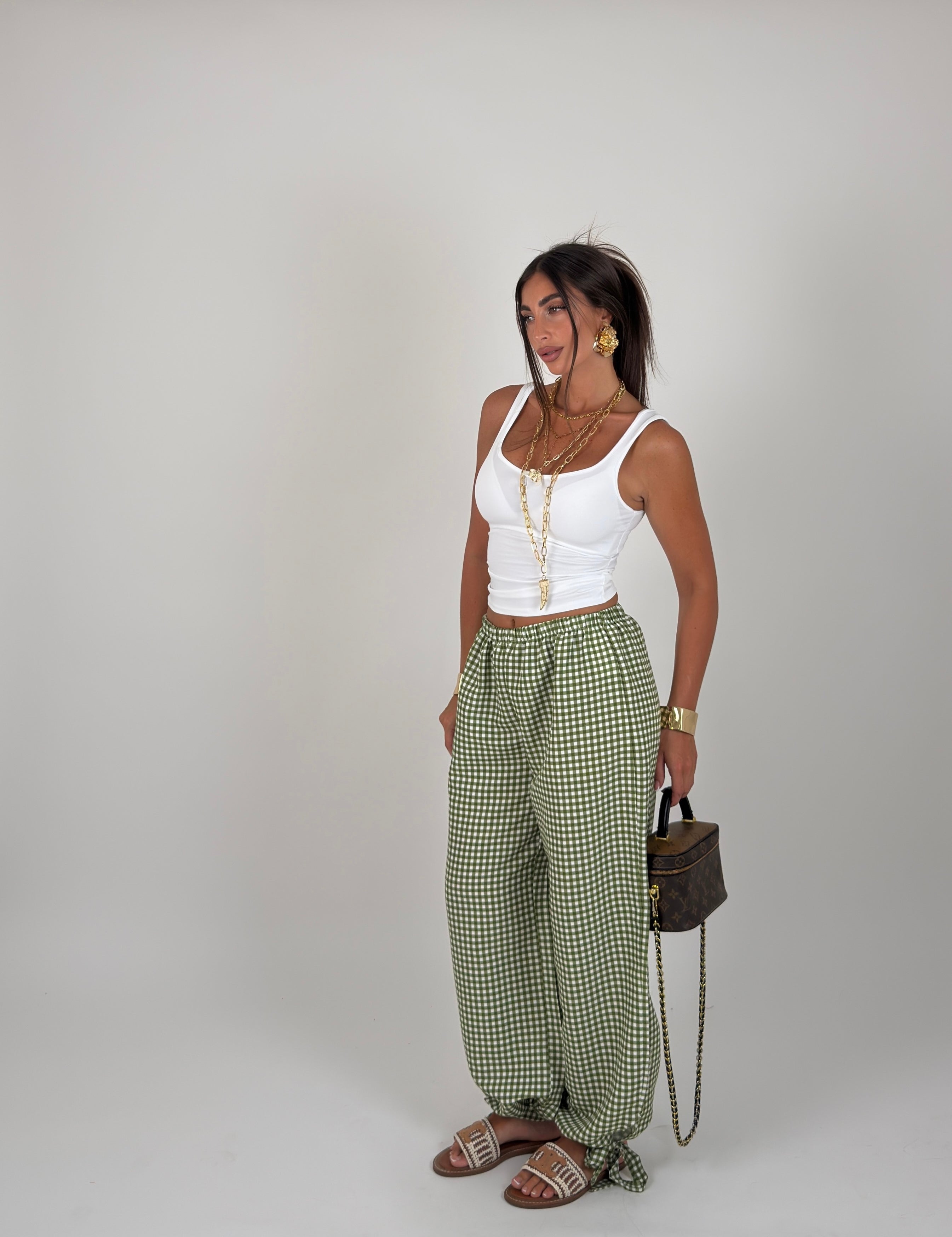 Pantalone quadri alla caviglia