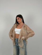 Camicia semivelata oversize