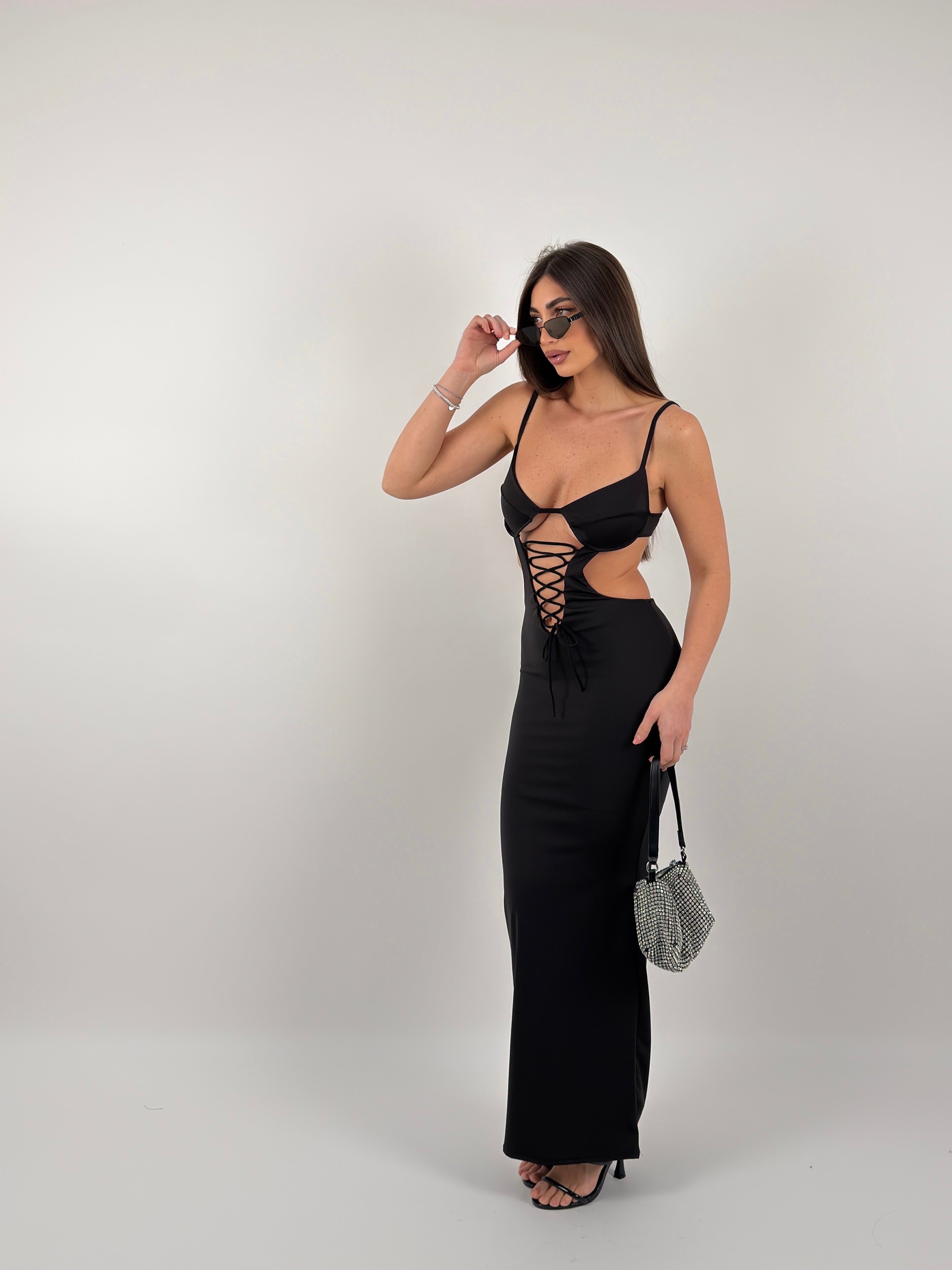 Vestito con stringhe sul davanti